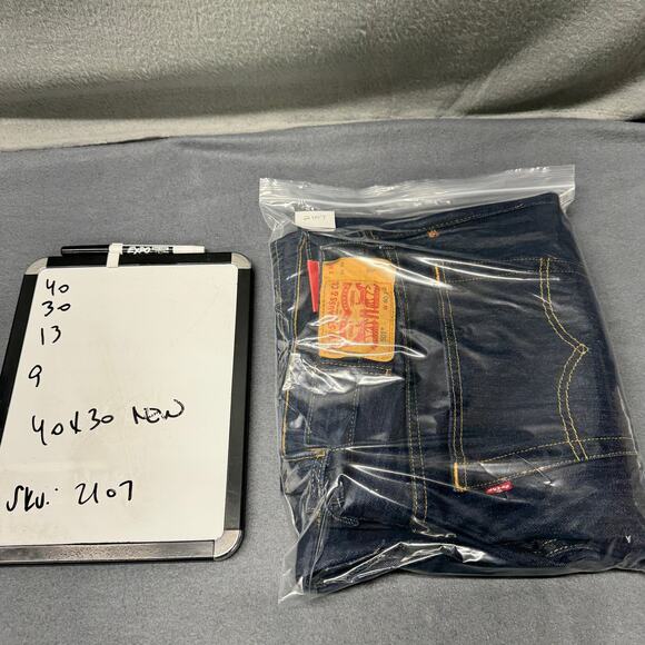 Levi's 501 Jeans Mens 40x30 ACTUAL Original Button Fly Blue Denim Dark Wash NEW - Picture 11 of 11